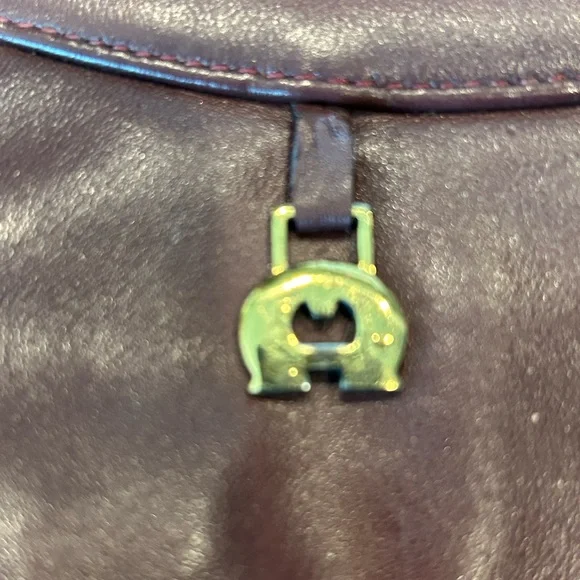 VTG 70’s Etienne Aigner Leather Burgundy Wine Crossbody Adjustable Strap Purse - Picture 4 of 8